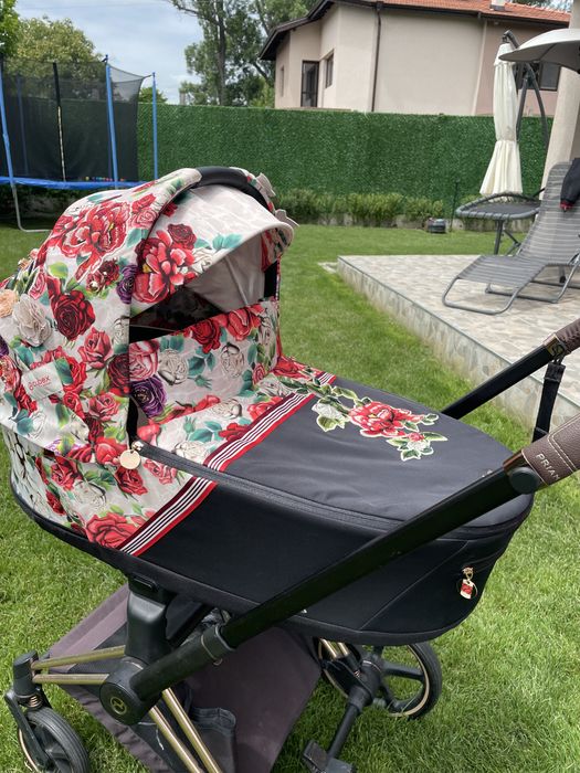 Кош за новородено и тапицерия Cybex Priam 4 Lux Spring Blossom