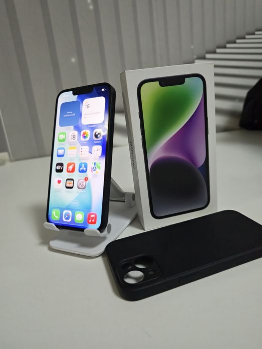 iPhone 14 Black 93% Fullbox stare foarte buna totul original liber retea