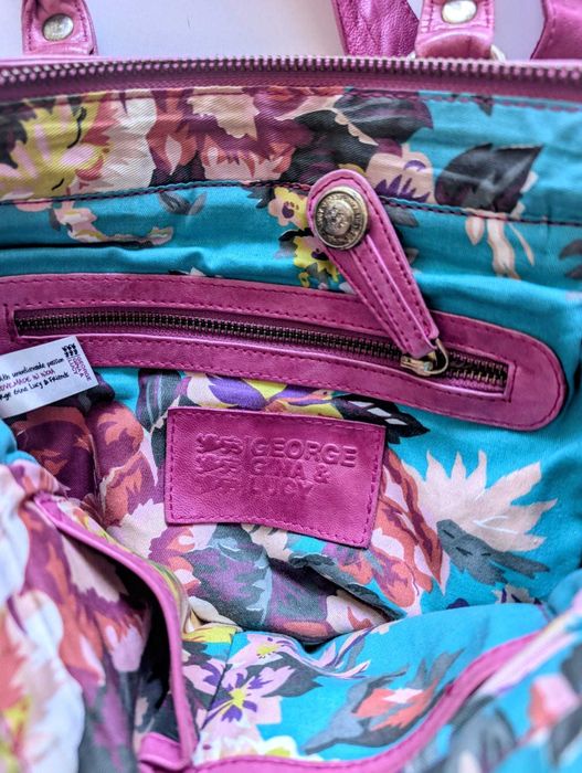 Geantă crossbody George Gina & Lucy ciclam piele naturală