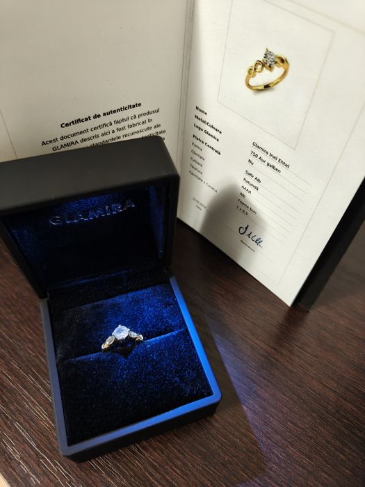 Inel de logodna Glamira, aur 18k safir AAAA