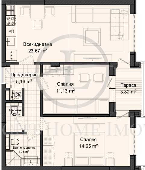Продава се Тристаен апартамент в Пловдив, Гагарин - 91 кв.м за 900 €/кв.м - Снимка #2