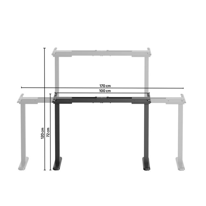 Birou/pupitru dj alb - cadru electric pe inaltime si latime Levano