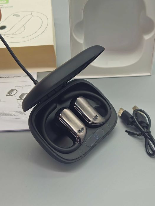 Безжични спортни Bluetooth слушалки с куки за ухо и LED дисплей, BT5.4