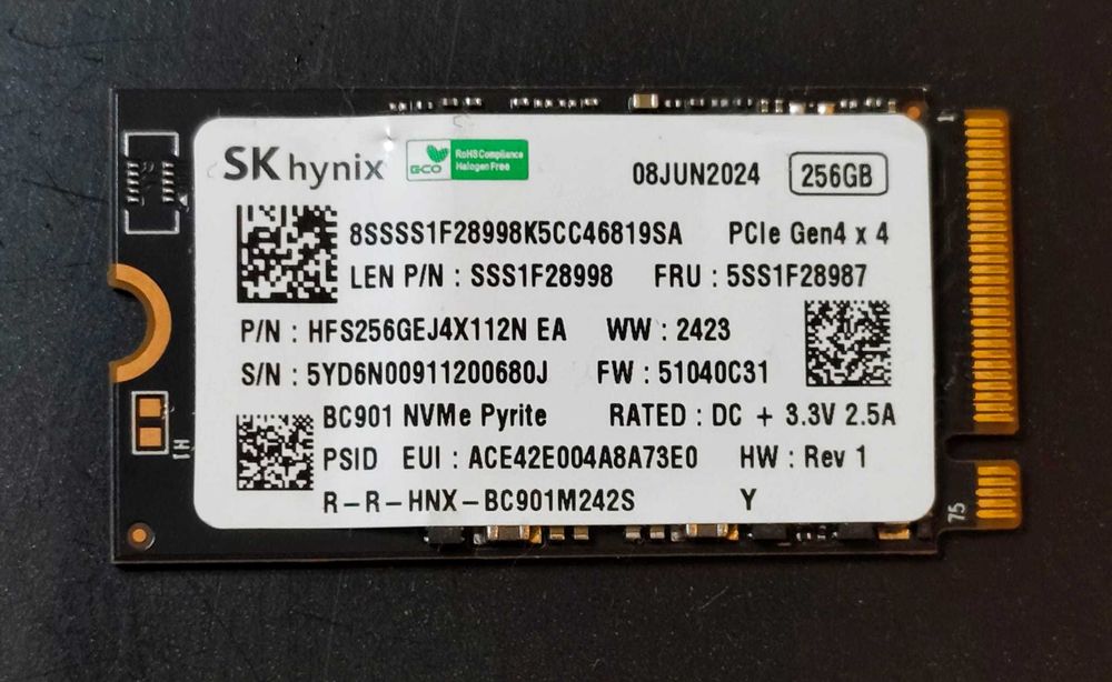 Pachet de 5 x SSD 256Gb M2 Nvme Gen 4  SKHynix BC901  5000MB/s