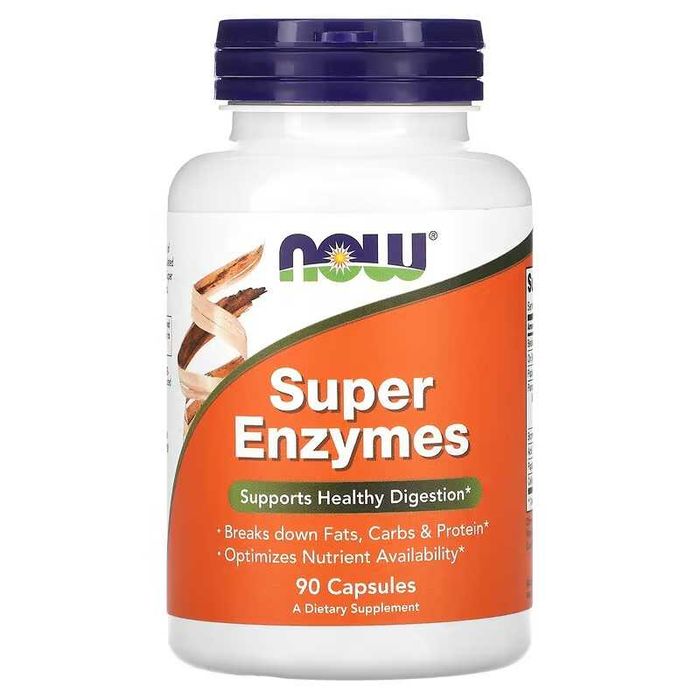 NOW Foods Super Enzymes суперферменты Enzimes 90 и 180 капсул