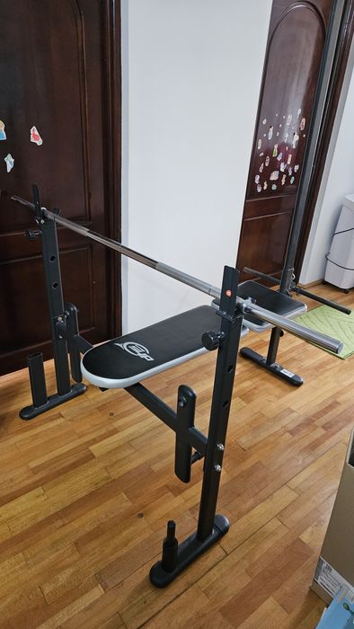 Banca exercitii fitness multifunctionala DHS 6309 + gantere/bară