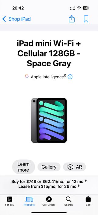 Ipad mini A17. 128Gb.