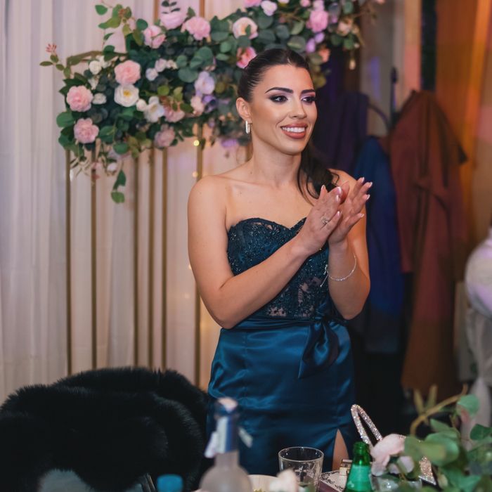 Официална рокля в тъмносин цвят (шита по поръчка)