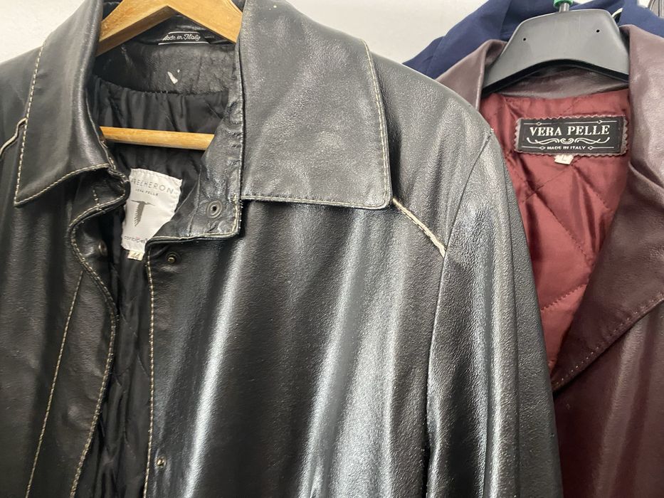 Haine lungi din piele naturala