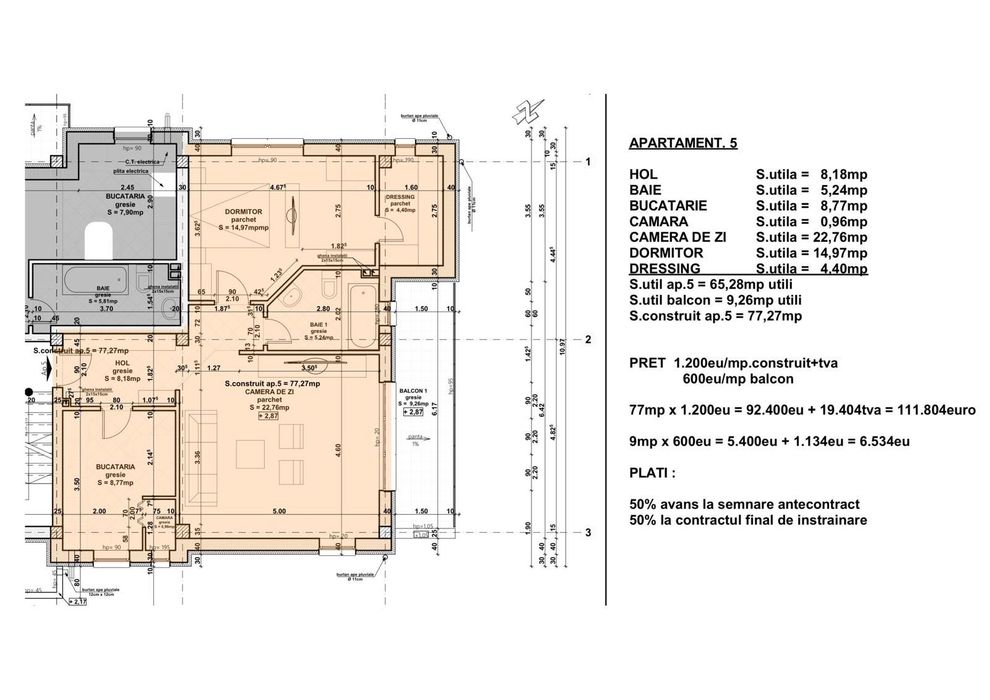 vând apartament 2 camere zona Livadă (la Măru)
