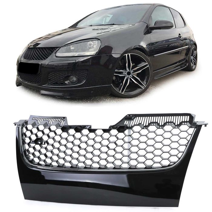 Grila sport fara emblema VW Golf 5 Jetta GTI negru crom NOU