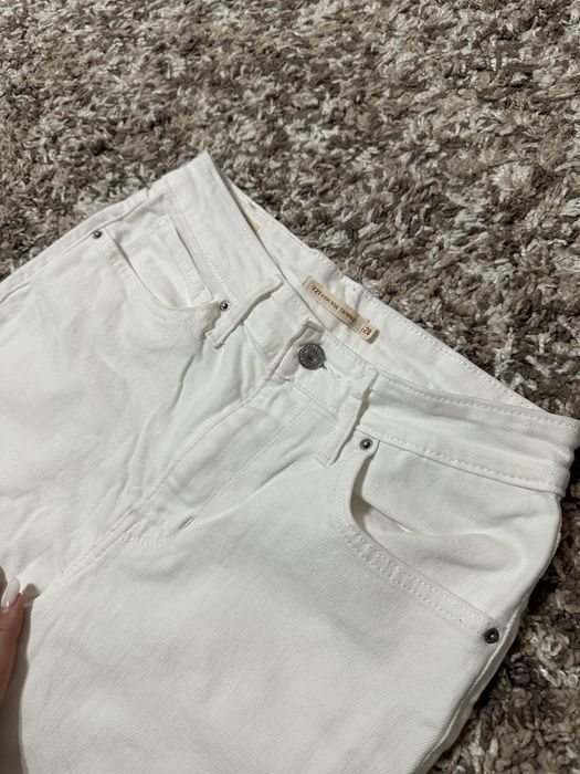 Blugi talie inalta alba Levis marimea S/M