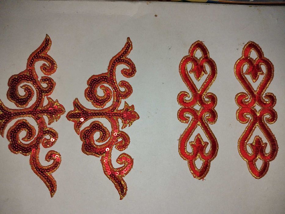 ПРОДАМ НАШИВКУ для одежды, ткани! Красный цвет. С казахским орнаментом