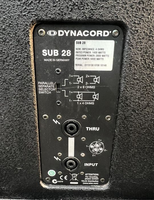 Vand basi dynacord VL SUB 28