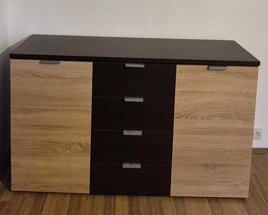 Comoda TV + dulap haine + coloana rafturi