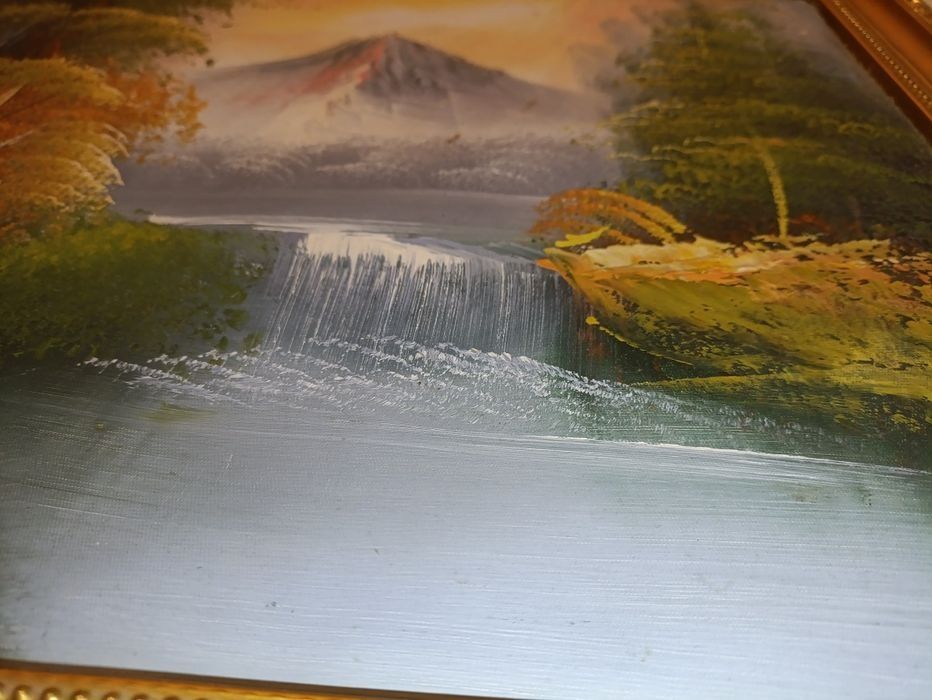 Tablou Pictat"Cascada Ascendentă în Lumină Aurie" Anul 1998