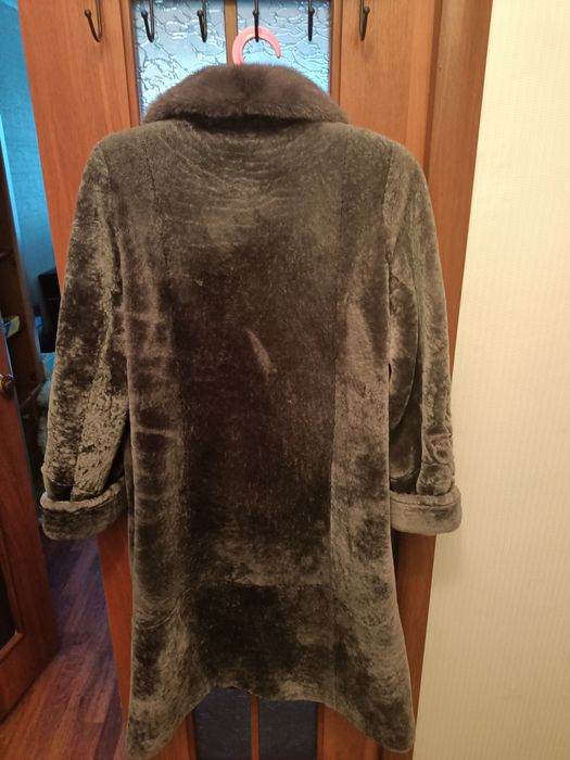 ..Шуба мутон=пепельная..