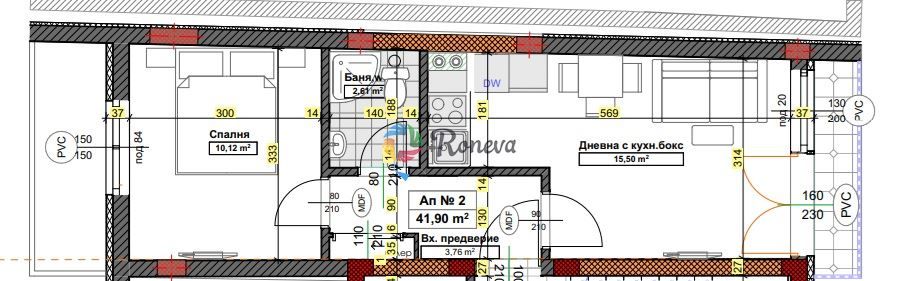 2-стаен в Варна-Трошево площ 57 цена 56000