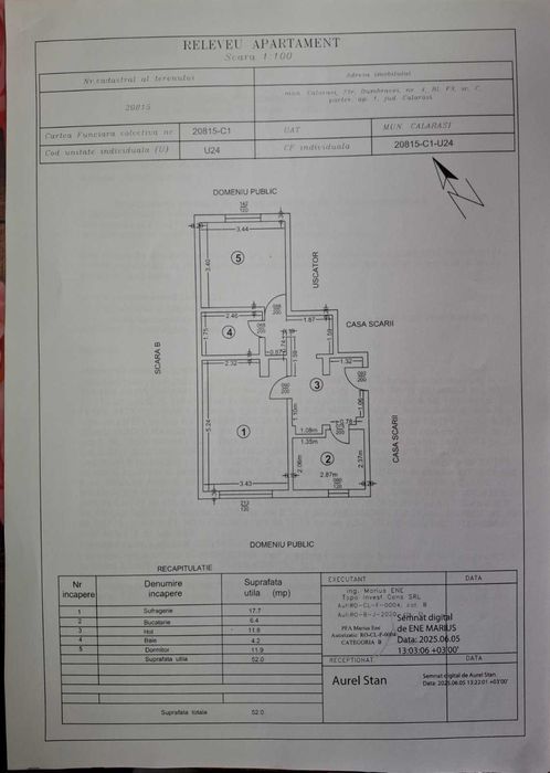 Vand apartament 2 camere Calarasi