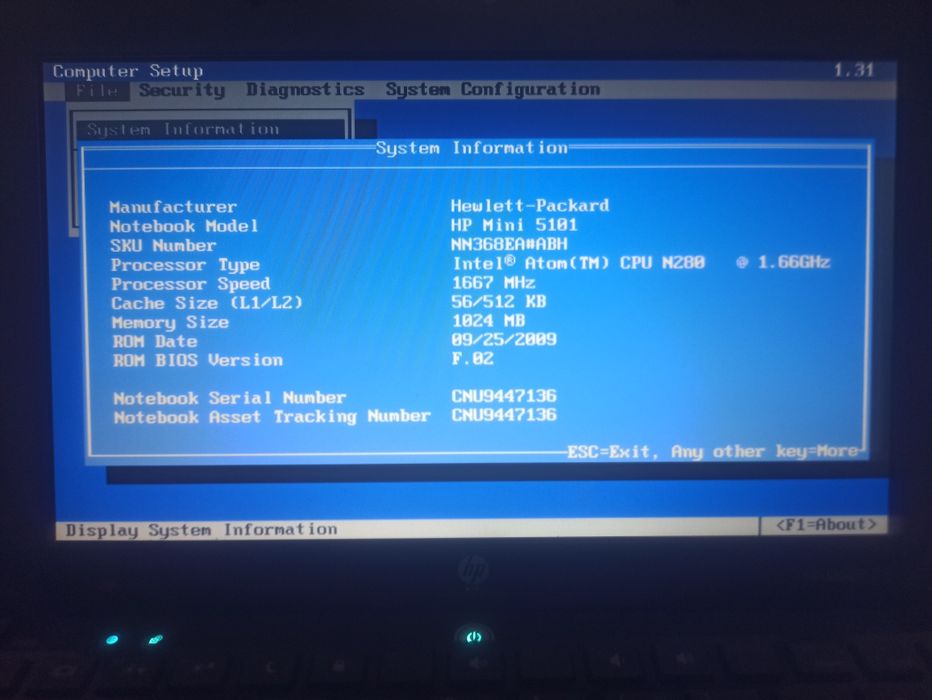 Laptop hp mini 5101