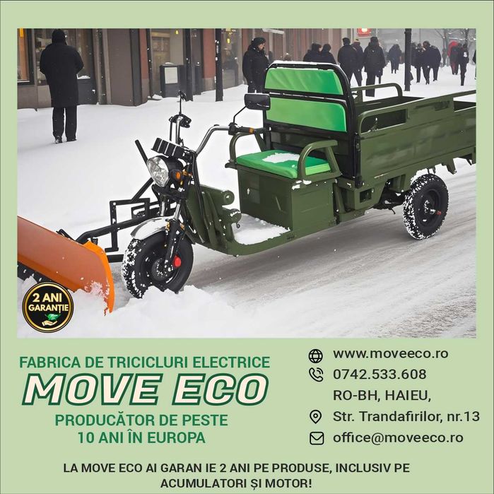 Triciclu electric Cargo 500 EEC 60V-45AH - Optional cu Lamă de zăpadă