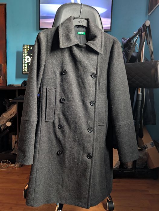 Palton bărbați Benetton, 80% lână, mărimea XS/S (IT 44) – ca nou