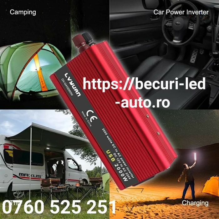 Invertor Tensiune 12-24V/220V 1000W 1500W 2000W 3000W 3500W