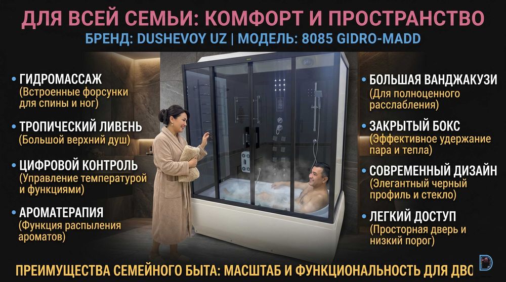 Dush Kabina Yangiyo'l Dushevoy Kabina Душевая Кабина Янгиюль 8085 GIDM