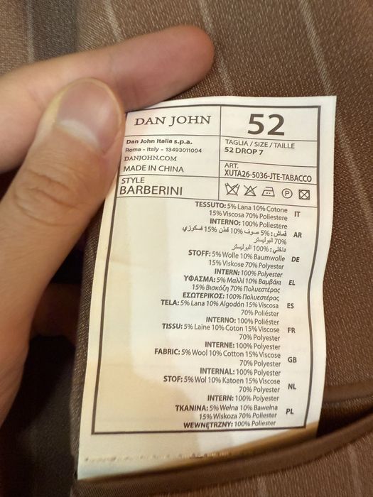 Costum Dan John Italia nou, sacou 52 si pantaloni 50 business haina