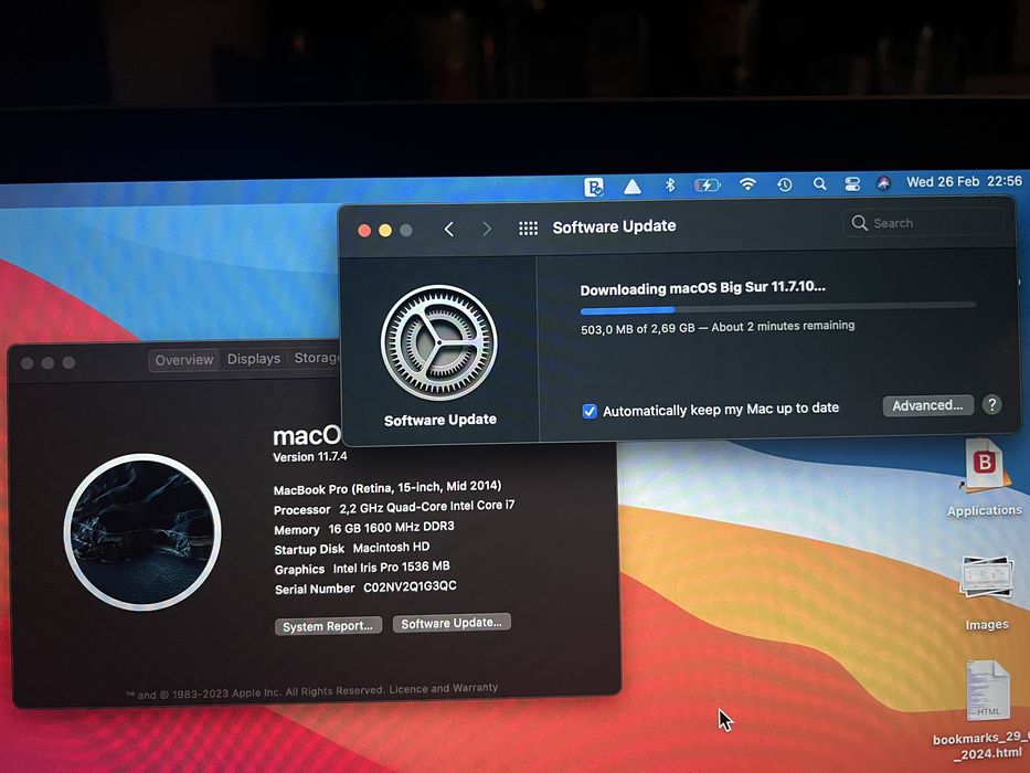 Vand Macbook Pro 15” mid 2014 cu memorie dublata