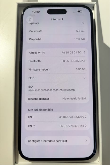 Iphone 15 Plus Black Neverlocked 128 GB