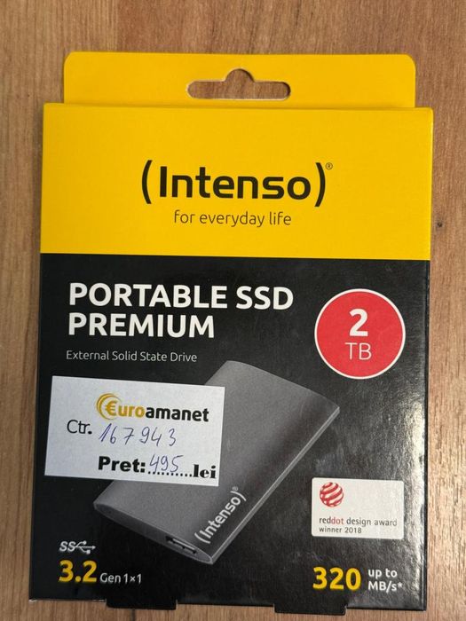 SSD extern, Intenso, 2TB, USB 3.2, Gri -A-