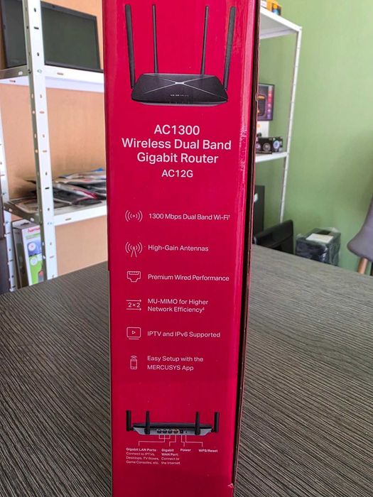 Рутер Mercusys AC12G, 867Mbps, 2.4 GHz / 5 GHz, 3x LAN 10/100/1000
