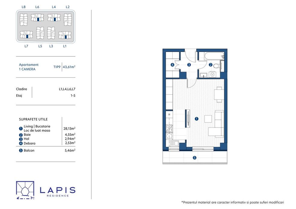 Apartament 1 camera intabulat in Lapis Residence Galata, mutare rapida — fotografia 3