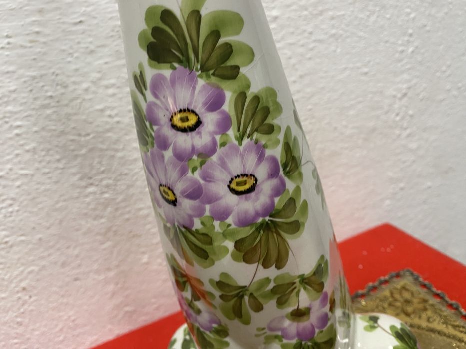 Италианска порцеланова котка с цветя  60 см