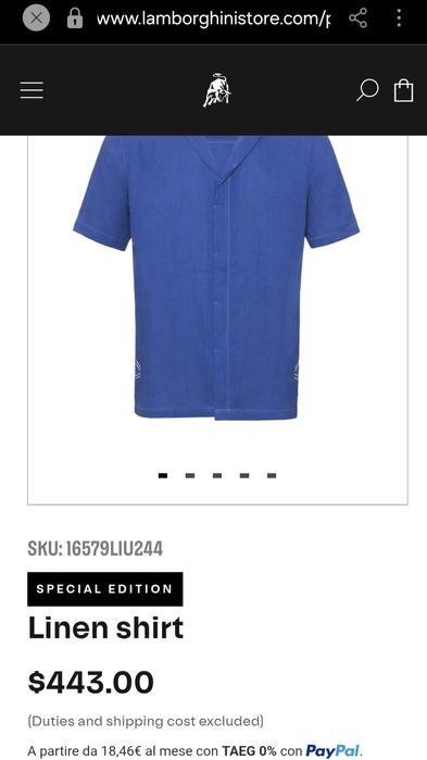 Льняная рубашка от Lamborghini