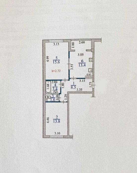 2-комнатная квартира · 57 м²