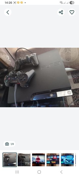 PS3 slim ideal o'yinlari bor 2 djoystik uyda o'ynalgan 320GB hotirasi.