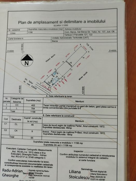 Teren intravilan + casa bătrânească com Barza , lângă Bals