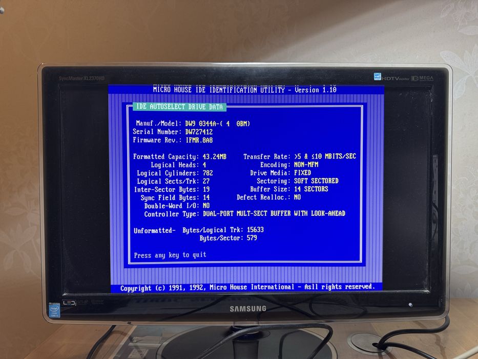 HDD vintage WD93044-A functional, 43Mb