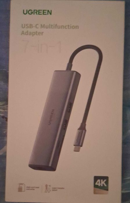 Hub USB-C / Adaptor UGREEN 7-in-1 - HDMI 4K / Cititor Carduri / USB 3.0