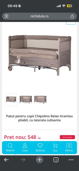 Patut Chipolino Relax pliabil, cu laterala culisanta