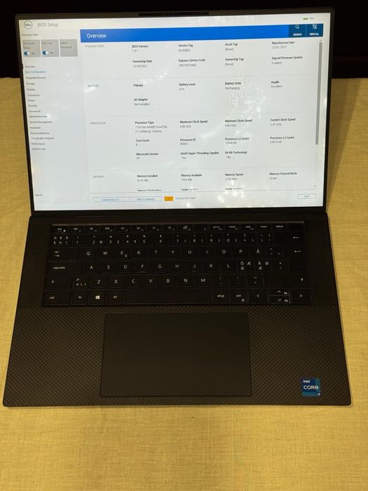 Dell Precision 5560 i7-11850H , nVidia RTX A2000 , i7 gen 11