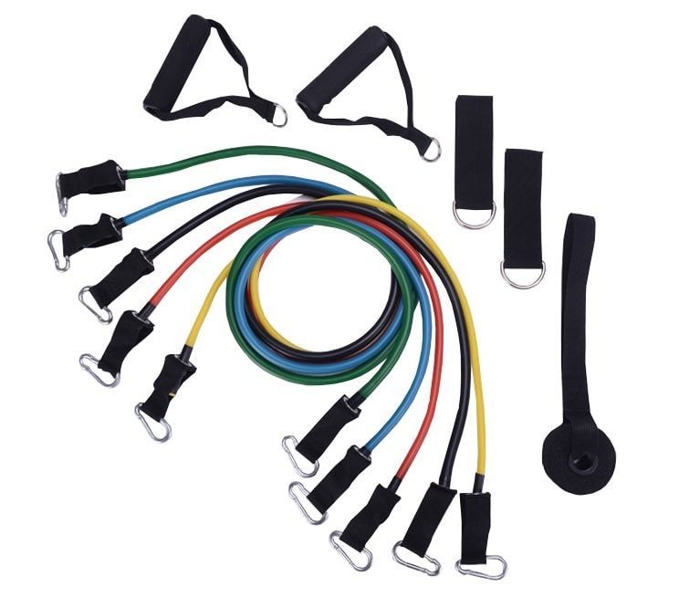 Ластици за Тренировка, Пълен комплект от 11 части - До 68 кг, TPE