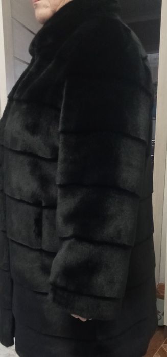 Шуба ЭКО мех черная
