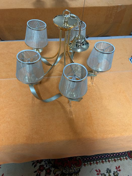 2 чешские люстры с хрустальными подвесками