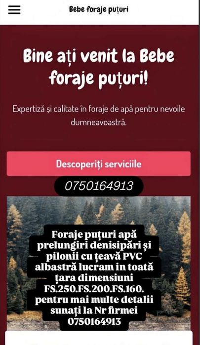 Foraje puțuri apa