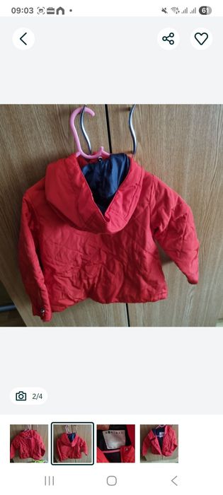 Geaca rosie zara fetita 5- 6 ani