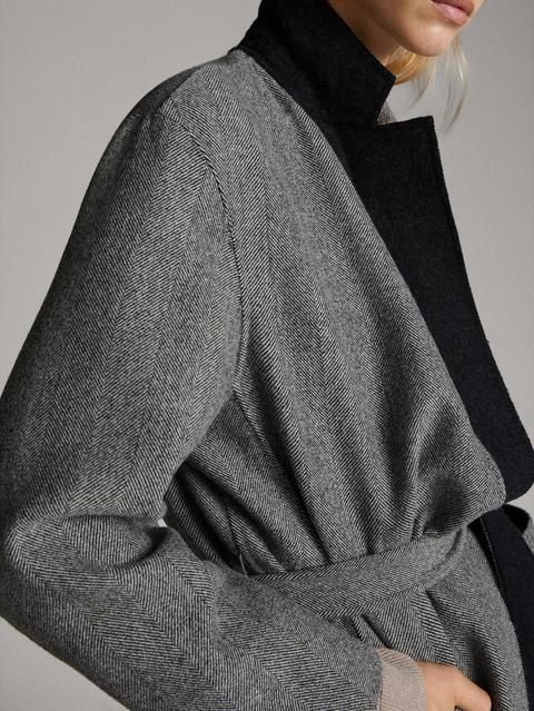 Palton reversibil lana Massimo Dutti