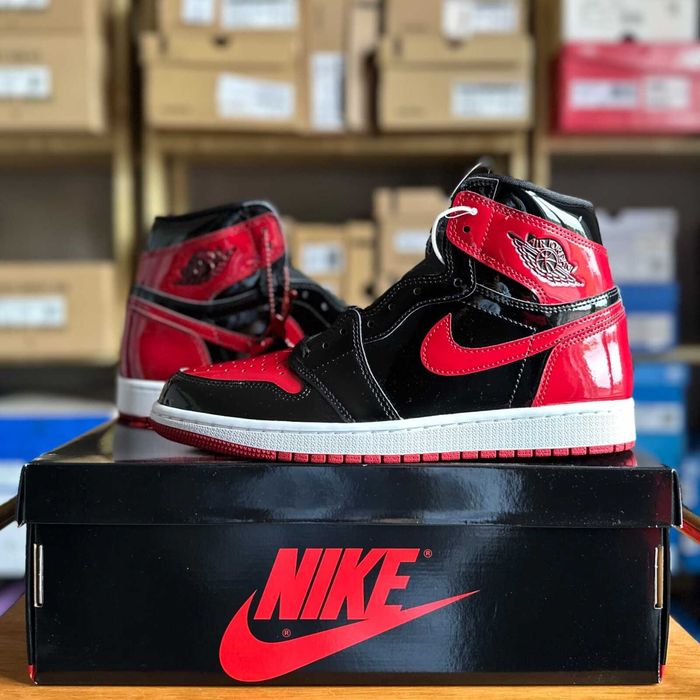 #SUMMER SALE# Nike Air Jordan 1 High Patent Bred - Livrare Verificare - Predare Personala